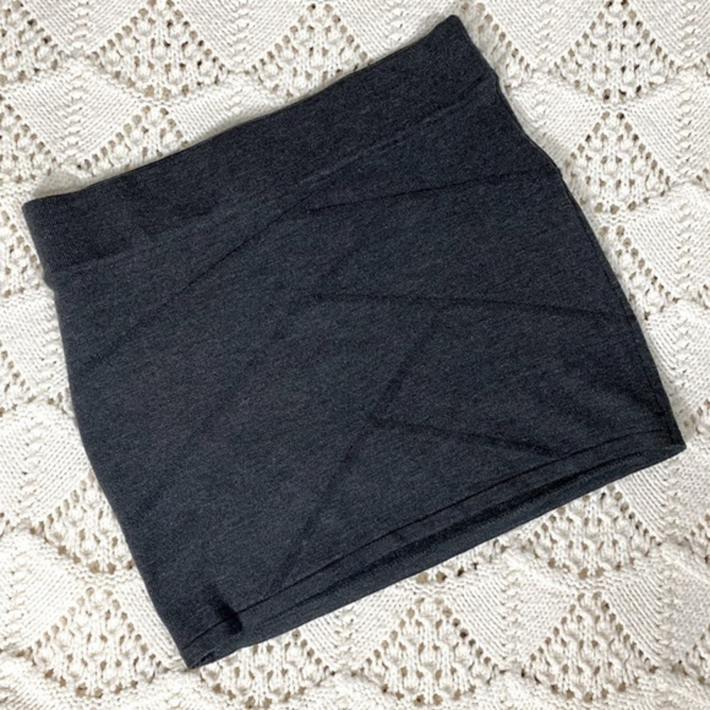 ZENANA Steel Gray Sweater Mini Skirt